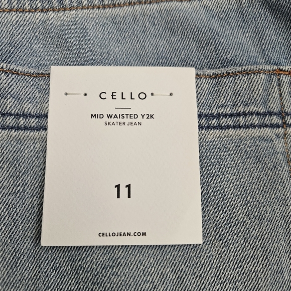 Cello Mid Waisted Wide Leg Skater Light Wash Jeans Size 11 NWT - Picture 12 of 12